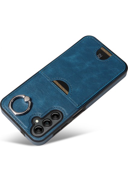 006 Samsung Galaxy A14 4G/A14 5g Arka Kapak Pu Tpu Kılıf Kart Çantası Halkalı Tutucu-Mavi (Yurt Dışından) modelleri