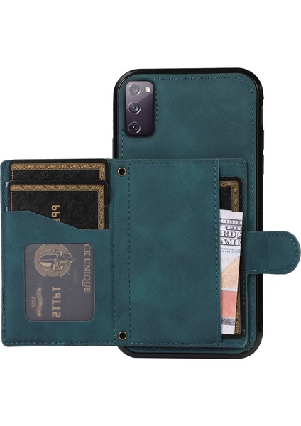 Samsung Galaxy S20 Fe 2022/S20 FE/S20 Fe 5g Kılıf Kart Tutucu Tpu+Pu Deri Telefon Kabuk-Yeşil (Yurt Dışından) fiyatları