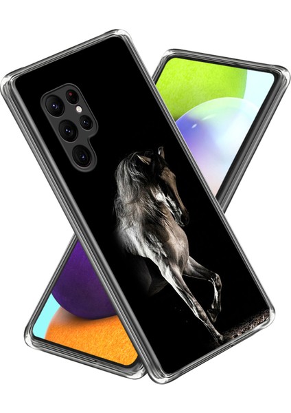 Samsung Galaxy S24 Ultra Tpu Kılıf Desenli Çizilmez Telefon Kılıfı-At (Yurt Dışından)