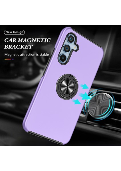 Samsung Galaxy S24+ Telefon Kılıfı Slim-Fit Pc+Tpu Halkalı Kickstand-Mor Kapak (Yurt Dışından)