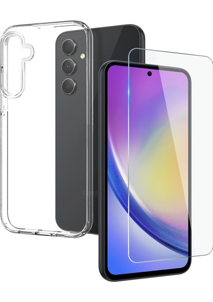 Samsung Galaxy A35 5g Temperli Cam Filmli Şeffaf Tpu Telefon Kılıfı Için (Yurt Dışından)