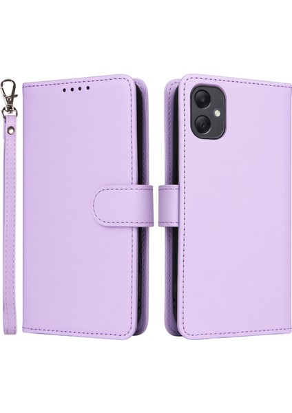 Samsung Galaxy A05 4g Deri Kılıf Çıkarılabilir Cüzdan Standlı Kapak-Mor (Yurt Dışından)