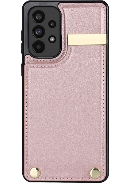Samsung Galaxy A53 5g Kapak Şık Metal Dekor Tpu + Deri Kart Sahibinin Cep Telefonu Kılıfı-Gül Altın (Yurt Dışından) fiyatları