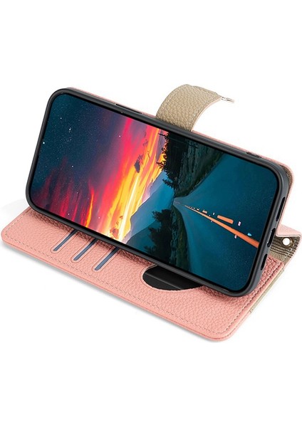 Samsung Galaxy A51 5g SM-A51 Cüzdan Kılıf Fermuarlı Pu Deri Crossbody Telefon Kapağı-Pembe (Yurt Dışından)