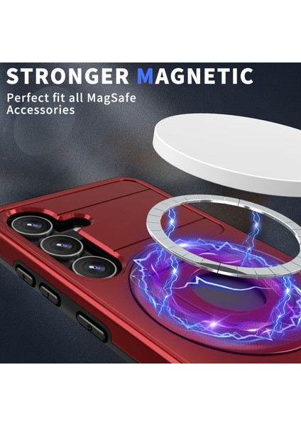 Samsung Galaxy S24+ Telefon Kılıfı Magsafe-Red ile Uyumlu Manyetik Kickstand Kapağı (Yurt Dışından) modelleri