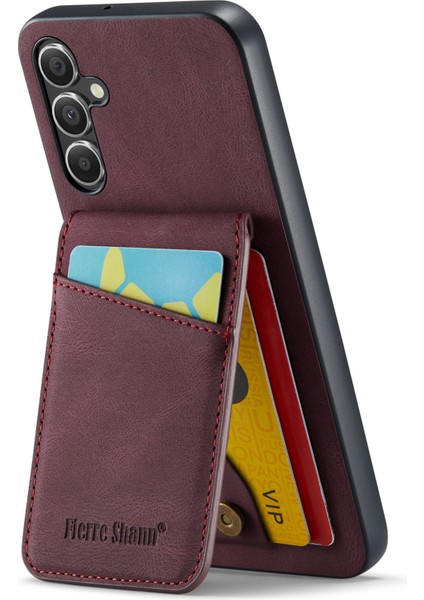 Samsung Galaxy A15 4g/5g Cep Telefonu Kılıfı Pu+Tpu Crazy Horse Texture Kapak-Kırmızı (Yurt Dışından)