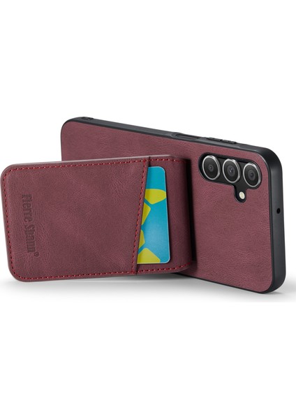 Samsung Galaxy A15 4g/5g Cep Telefonu Kılıfı Pu+Tpu Crazy Horse Texture Kapak-Kırmızı (Yurt Dışından)