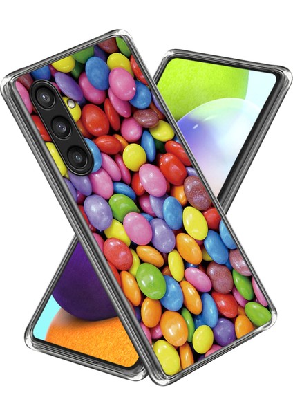 Samsung Galaxy S23 Fe Imd Desenli Kılıf Yumuşak Tpu Çizilmez Arka Kapak-Gökkuşağı Şekeri (Yurt Dışından)
