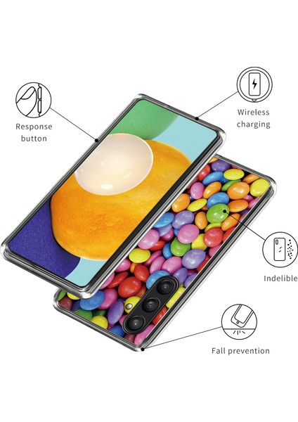 Samsung Galaxy S23 Fe Imd Desenli Kılıf Yumuşak Tpu Çizilmez Arka Kapak-Gökkuşağı Şekeri (Yurt Dışından)