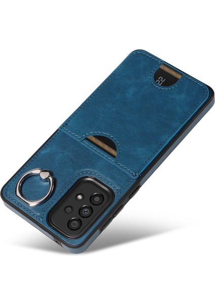 006 Samsung Galaxy A33 5g Kılıf Pu+Tpu Telefon Kılıfı, Kart Tutuculu Kickstand-Mavi (Yurt Dışından) modelleri