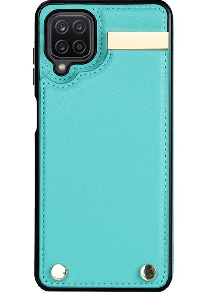 Samsung Galaxy A12 Kılıf Için Anti-Düşme Tpu+Pu Deri Telefon Kılıfı Metal Donanım Dekorlu-Nane Yeşili (Yurt Dışından) fiyatları
