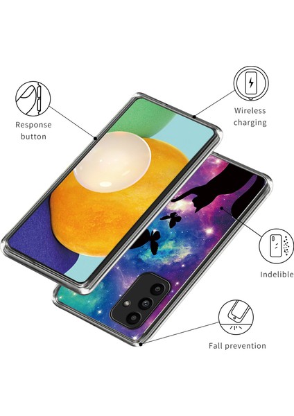 Samsung Galaxy A15 4g/5g Tpu Telefon Kılıfı Desen Baskı Çizilmez Darbeye Dayanıklı-Kedi ve Kelebekler Için (Yurt Dışından) modelleri