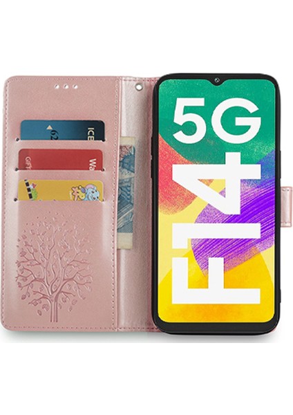 Samsung Galaxy F14 5g Kılıf Baskılı Geyik Ağacı Desenli Koruyucu Kapak Bilek Kayışı-Gül Altın (Yurt Dışından) fiyatları