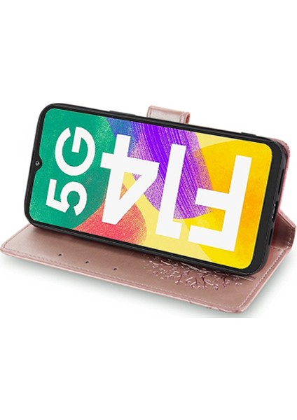 Samsung Galaxy F14 5g Kılıf Baskılı Geyik Ağacı Desenli Koruyucu Kapak Bilek Kayışı-Gül Altın (Yurt Dışından) modelleri