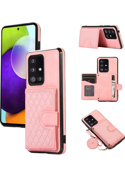 Samsung Galaxy A51 5g Kart Tutucu Tpu + Pu Deri Telefon Kılıfı Kickstand Telefon Kapağı-Gül Altın (Yurt Dışından)