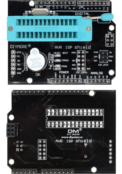 Arduino Avr Isp Programlama Shield Genişleme Kartı Zif Soket