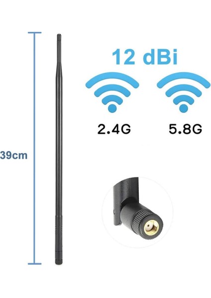 12DBI 39CM Anten Rp Sma Erkek (Dişi) 2.4ghz 5.8ghz Dual Band Rf Gsm Wifi Sinyal Kuvvetlendirici 2g 3g 4g fiyatları