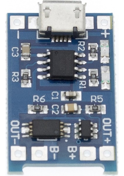 Korumalı Lityum Pil Şarj Devresi Modülü TP4056 1A 18650 Battery Charger + Protection Microusb