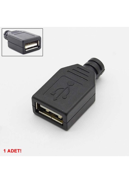 Kutulu USB Type A Dişi Soket USB 2.0 4 Pin Plastik Kapak Dıy Tip Elektronik