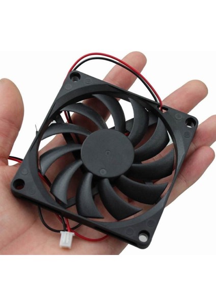 Dc 12V Fan 80X80MM 8010 8X8CM Sessiz 2 Pin Fırçasız Soğutma Fanı Kuluçka Ekran Kartı Cooler