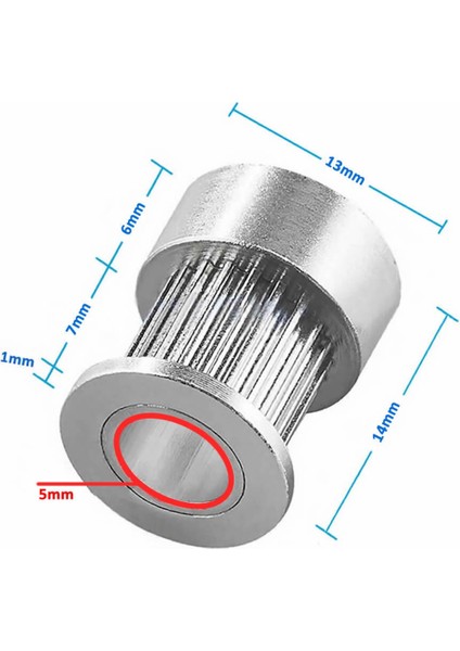 Gt2 16 Diş Alüminyum Kasnak 5mm Delik Çapı 6mm Kayış Zamanlayıcı Doğrusal Haraket Pozisyonlayıcı
