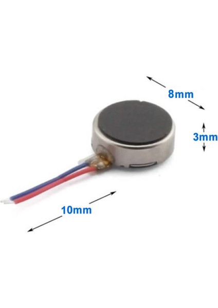 Titreşim Motoru 8mm 0834 12000 Rpm Dc 2V/5V Küçük Telefon Oyuncak