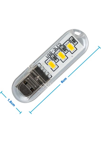 Mini USB LED Lamba 5730 Smd 3 LED Anahtarlık Portatif Taşınabilir Gece Lambası Masa Aydınl.kamp