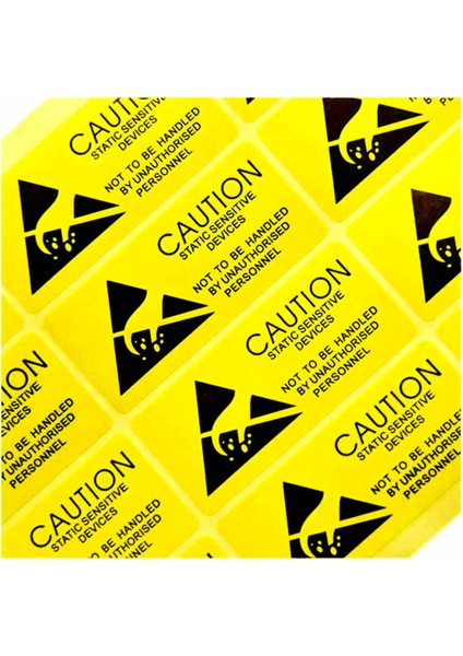 10 Adet Antistatik Uyarı Etiketi Elektrostatik Elektrik Esd Ikaz Caution Dikkat Yapışkan Stiker