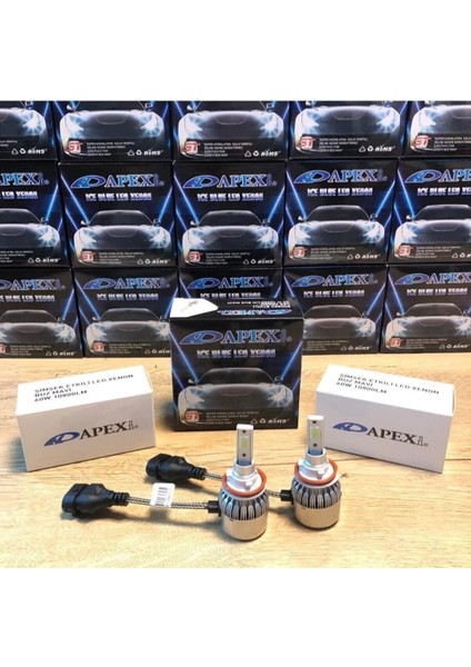 H4 Buz Mavi Şimşek Etkili LED Zenon AMPU10800 Lm 12000K- Yüksek Aydınlatma Gücü