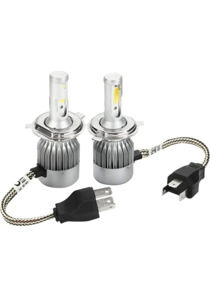 H4 Buz Mavi Şimşek Etkili LED Zenon AMPU10800 Lm 12000K- Yüksek Aydınlatma Gücü