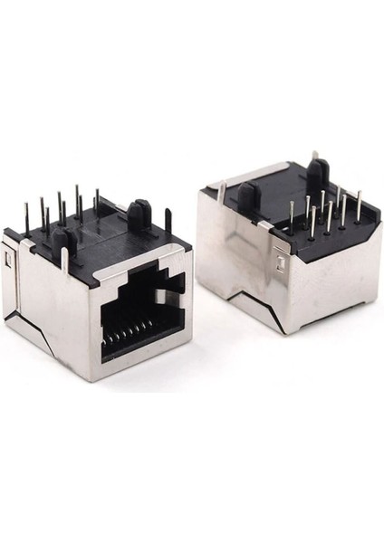 8P8C Metal RJ45 Soket Ethernet Bağlantı Soketi 8 Pin Pcb Montaj
