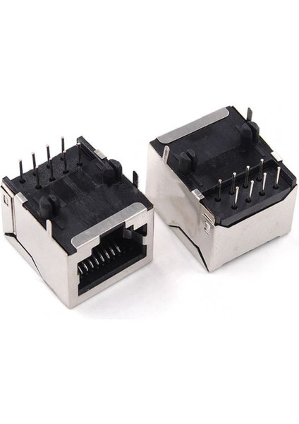 8P8C Metal RJ45 Soket Ethernet Bağlantı Soketi 8 Pin Pcb Montaj