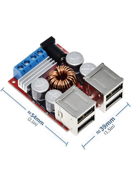 35V To 5V 10A Voltaj Düşürücü 4 Port USB Çıkış Soketi Android Ap