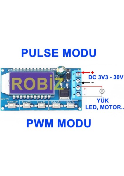 1hz-150khz Zk-Pp2 Pwm Sinyal Jeneratörü Kare Dalga Pwm Duty