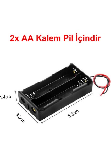 2'li Aa Kalem Pil Kutusu Yuvası 3V Kablolu Kalem Pil Tutucu