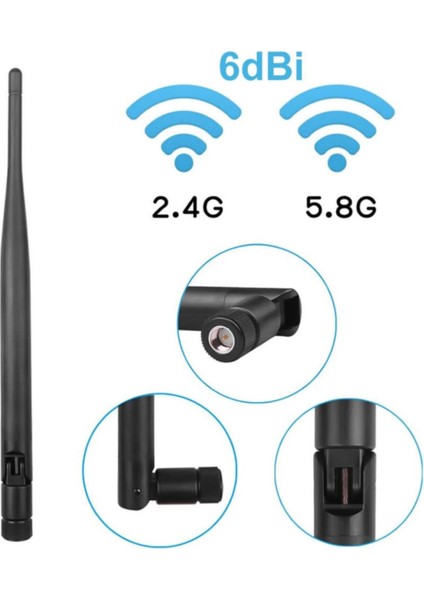 6dbi Sma Erkek Anten Dikey 20CM Rf Wifi Sinyal Kuvvetlendirici 2.4ghz 5.8ghz 2g 3g 4g