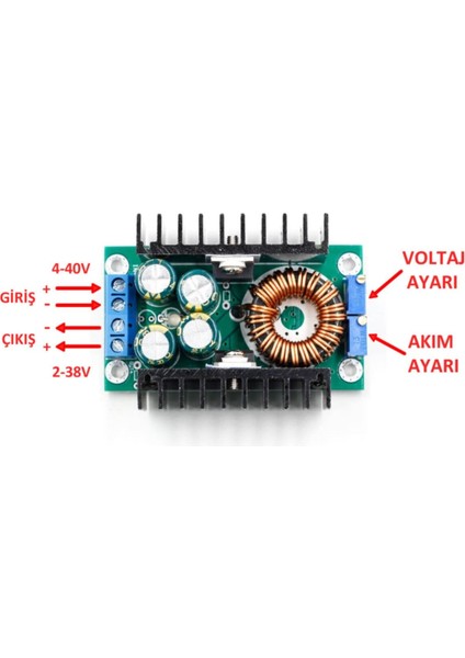 XL4016 Voltaj ve Akımı Ayarlanabilir Güç Kaynağı Voltaj Düşürür