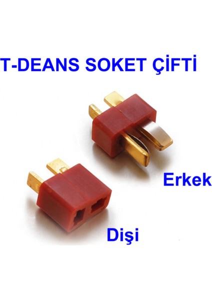 T-Deans Konnektör Çift Dişi Erkek Soket Lipo Pil Batarya Bağlantı