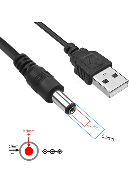 USB 5V To 5.5x2.1mm Adaptör Çevirici Kablo 1.8 Metre Güç Kablosu Kamera Tablet Cep Telefonu fırsatları