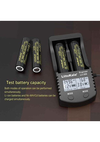 Liitokola LII-300 Pil Şarj Deşarj Kapasite Test Cihazı Powerbank Li-Ion Nimh 3.7V 18650 1.2V Aa Aaa