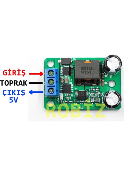 Sabit 5V 5A Çıkışlı Güç Kaynağı Voltaj Düşürücü Modül HW-468