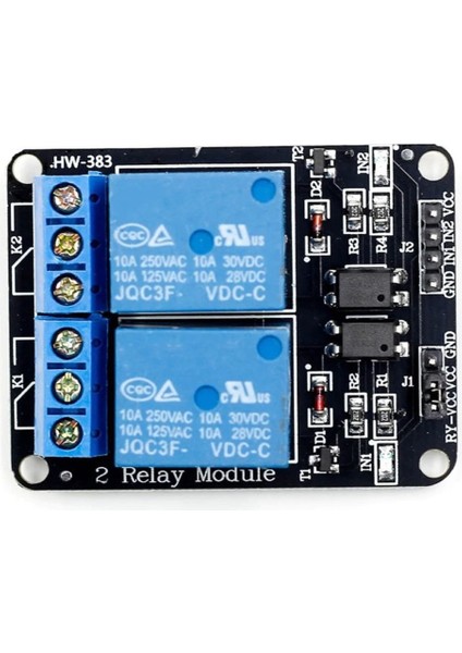 2 Kanal 12V Röle Modül -- Ac 250V 10A -- Optokuplör Izolasyon