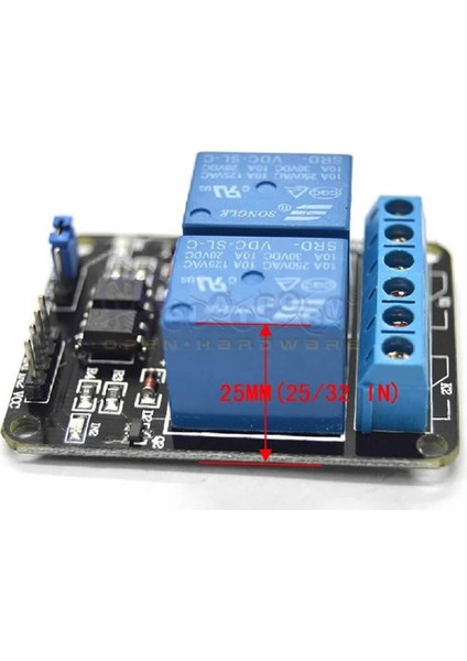 2 Kanal 12V Röle Modül -- Ac 250V 10A -- Optokuplör Izolasyon