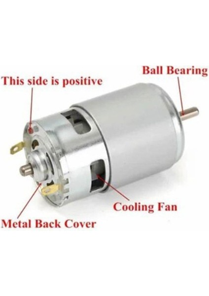 RS775 Dc Motor 24V 15000 Rpm Rulmanlı Şarjlı Matkap Cnc Motor
