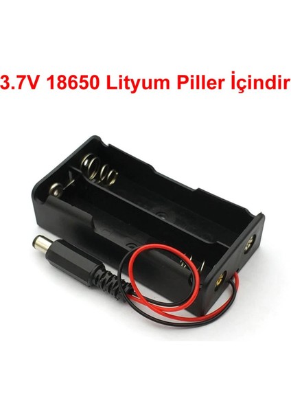 Adaptör Soketli Pil Yuvası 2 Li 18650