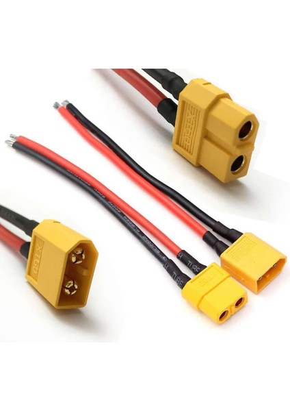 XT60 Soketli Kablo Çifti - Erkek Dişi 10CM 100MM Lipo Pil Batarya