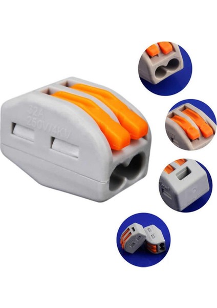 2li Kolay Kablo Tel Birleştirici Konnektör Vidasız Klemens 250V 32A 1mm/4mm Elektrik Kablo Bağlantı modelleri