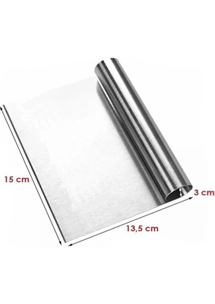 Beyaz Silikon Ölçülü Çok Amaçlı Hamur Açma Matı 45 cm x 65 cm ve Ölçülü Çelik Hamur Kesme Spatulası modelleri