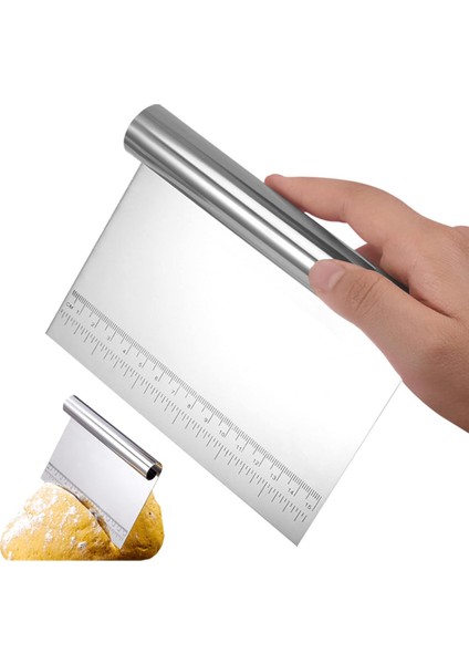 Beyaz Silikon Ölçülü Çok Amaçlı Hamur Açma Matı 45 cm x 65 cm ve Ölçülü Çelik Hamur Kesme Spatulası fırsatları