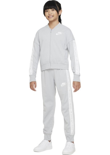 Sportswear Tracksuit Grey Kız Çocuk Eşofman Takımı Gri Beyaz